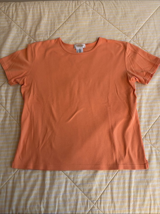 Talbots Tops - Talbots Women’s Petite M Bright Orange Short Sleeve Crewneck Tee
